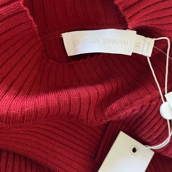 Jonathan Simkhai Keegan Twisted Long Sleeve Cut-Out-Detail Turtleneck Sw… - Picture 9 of 16